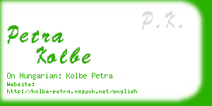 petra kolbe business card